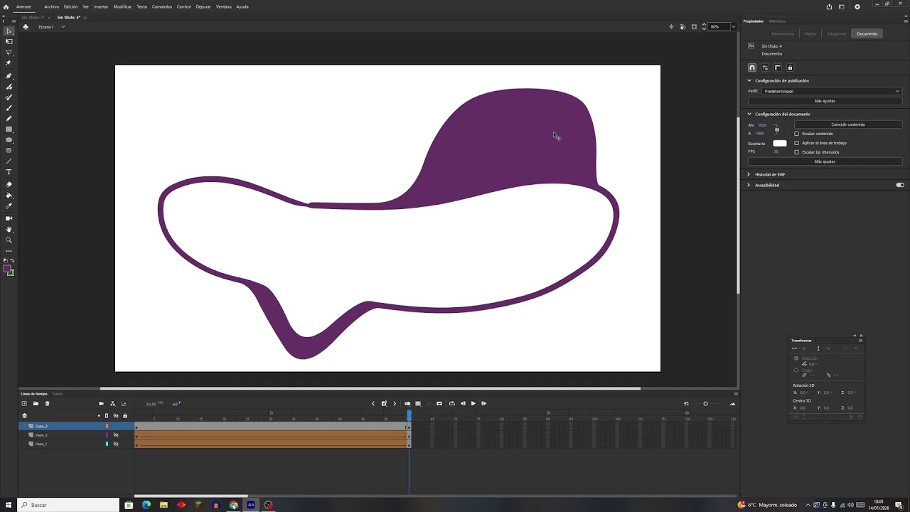 Adobe Animate: interpolacion de formas