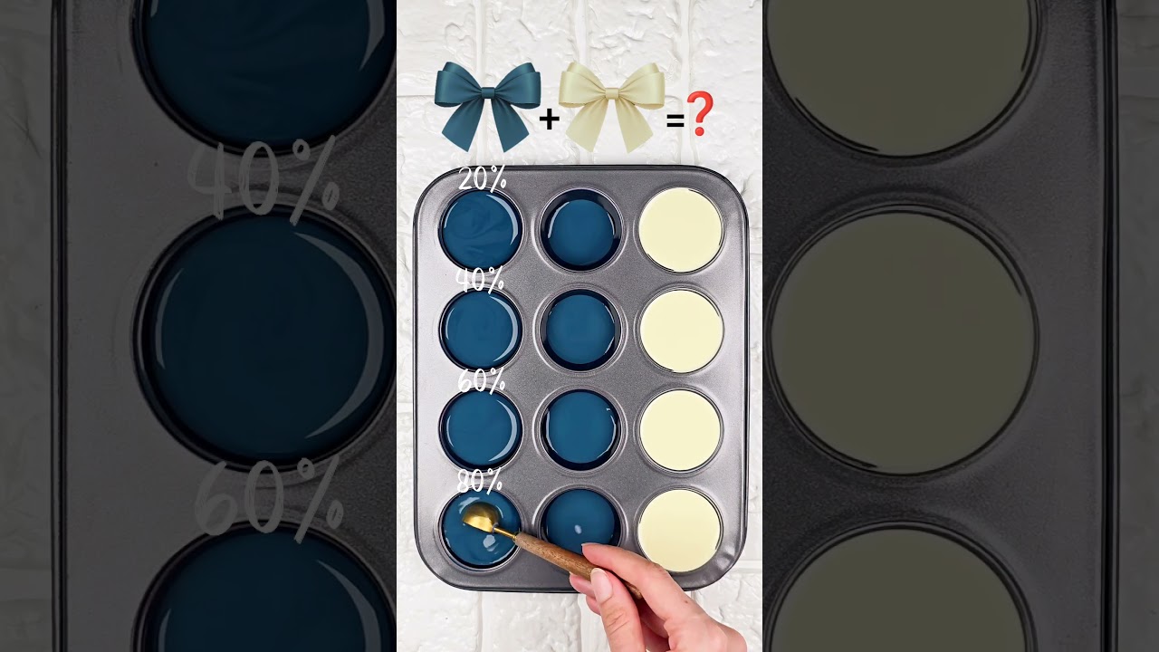 Mixing Cream and Navy Blue in 4 Ratios 🎨 Unexpected Color Results! #colormixing #colorpalette #asmr