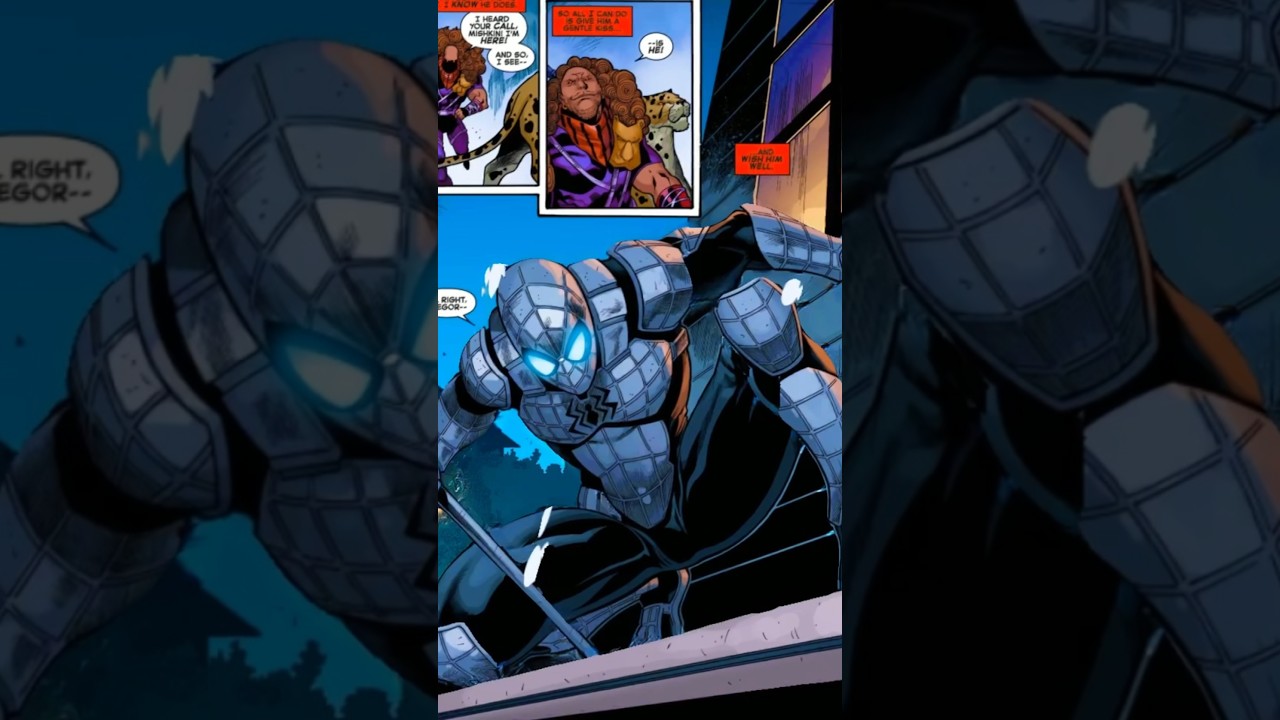 Armored Spiderman makes an appearance 😯 #marvel #spiderman #comic