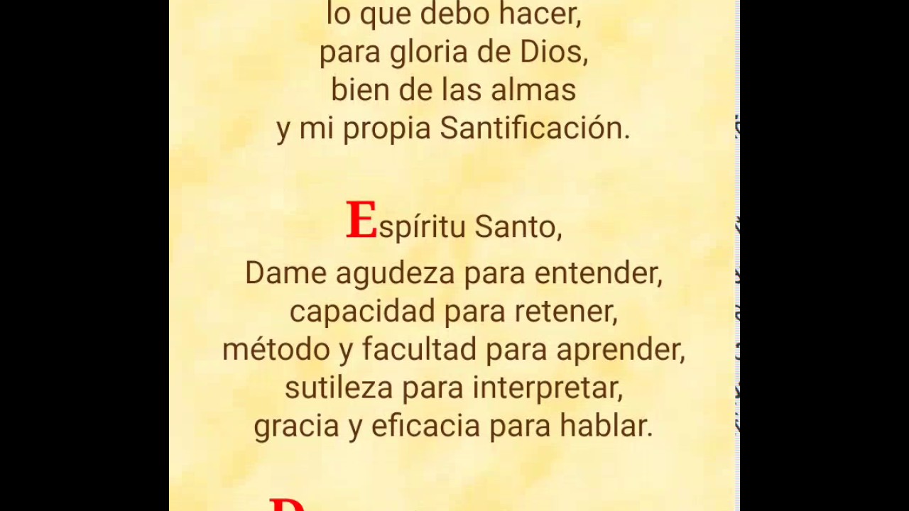 Oraci&oacute;n al Esp&iacute;ritu Santo   Cardenal Verdier