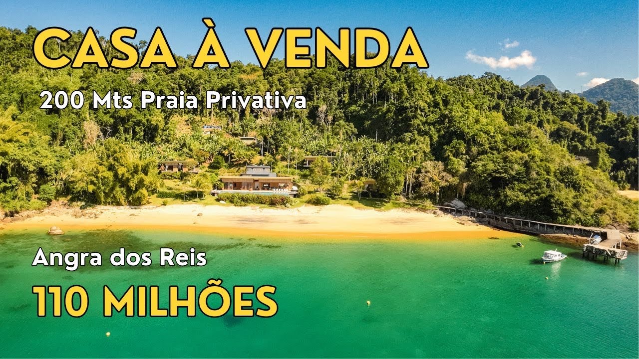 Casa com 200m de praia privativa em Angra dos Reis disponível para venda e locação temporada