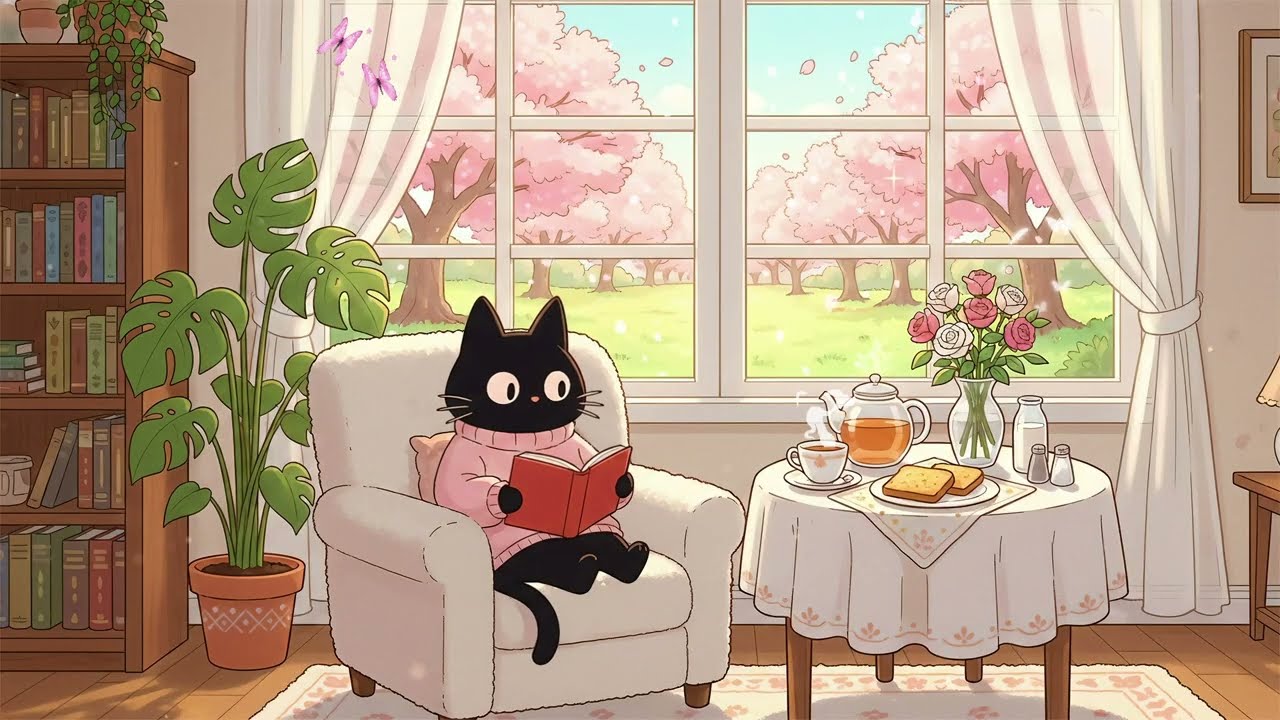Spring Reading Corner 🌸📖 Cozy Lofi Beats for Calm Minds
