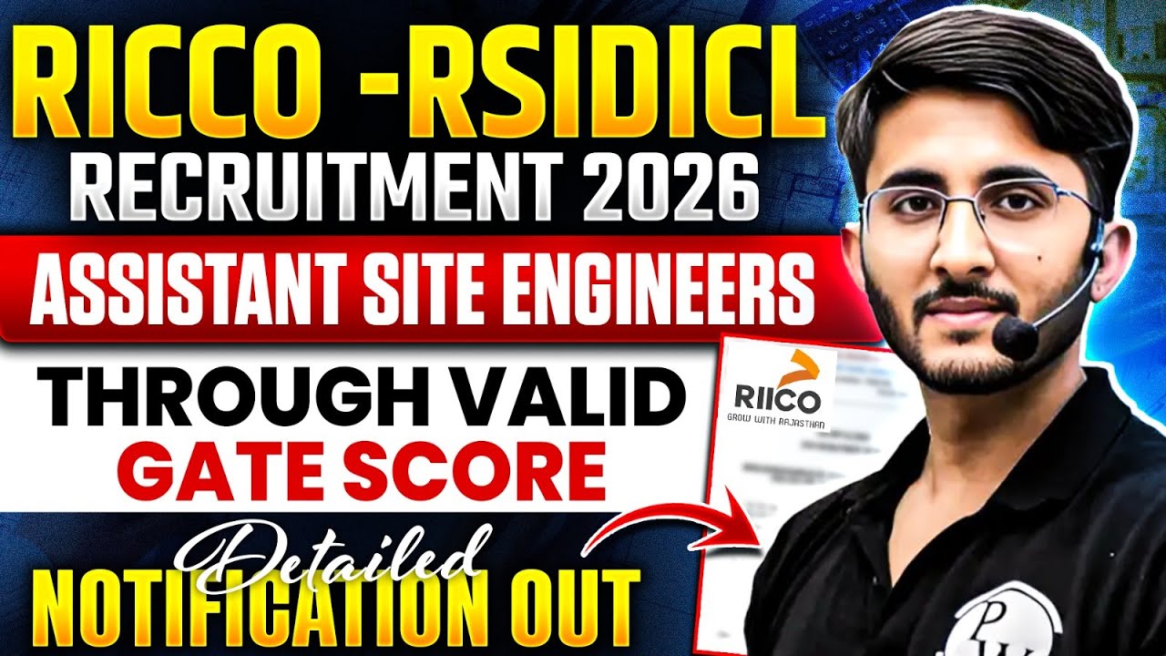 RICCO RSIDICL Recruitment 2026 | Assistant Site Engineers | Through GATE Score | Notification Out
