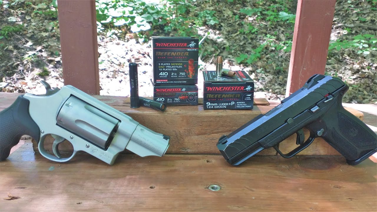 Winchester Defender .410 Handgun VS 9mm+P Ballistic Gel Test