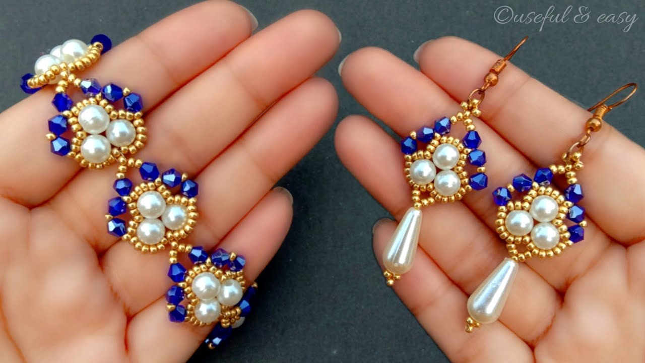 Beads Jewelry Making Tutorials//Bracelet & Earrings//Handmade Jewelry// Useful & Easy
