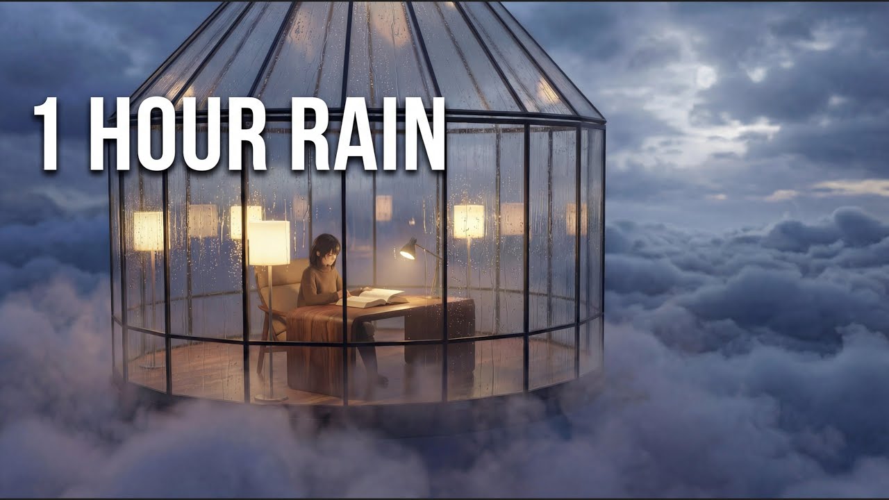 Rain on Glass Above the Clouds 🌧️ 1 Hour Deep Focus Rain Sounds for Study & Sleep (8D Audio)