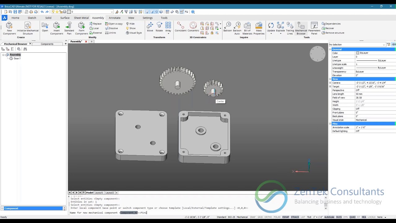 How BricsCAD Works with Mechanical Assemblies