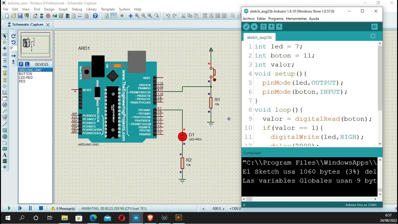 Como simular tus programas de Arduino en Proteus, paso a paso desde 0.