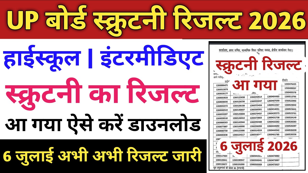 up board scrutiny result 2026 download | up board scrutiny result kaise dekhen