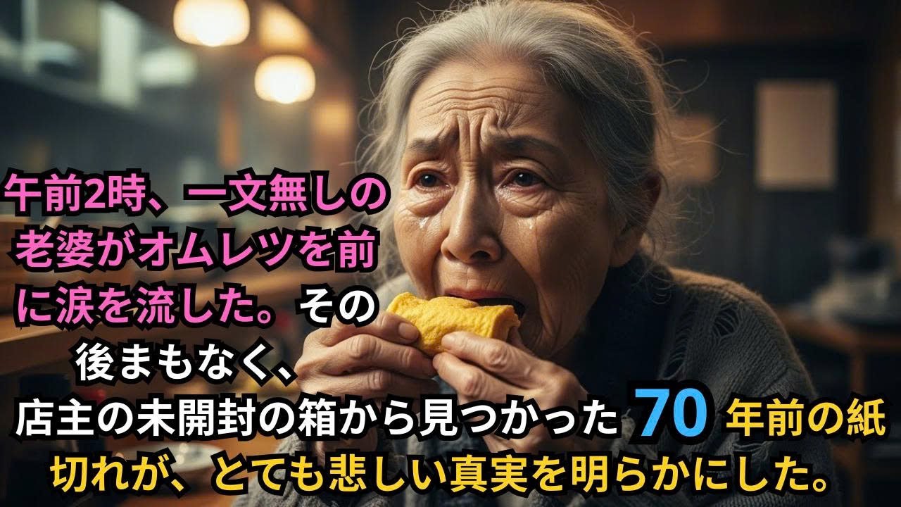 泥だらけの老婆が深夜の食堂に倒れた瞬間、店主の胸に走った不思議な予感。卵焼きが70年の時を超え、隠された真実を明かす