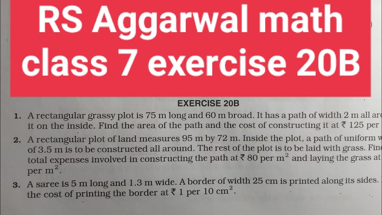 RS Aggarwal math class 7 exercise 20B solutions ।। Class 7 exercise 20B RS Aggarwal math