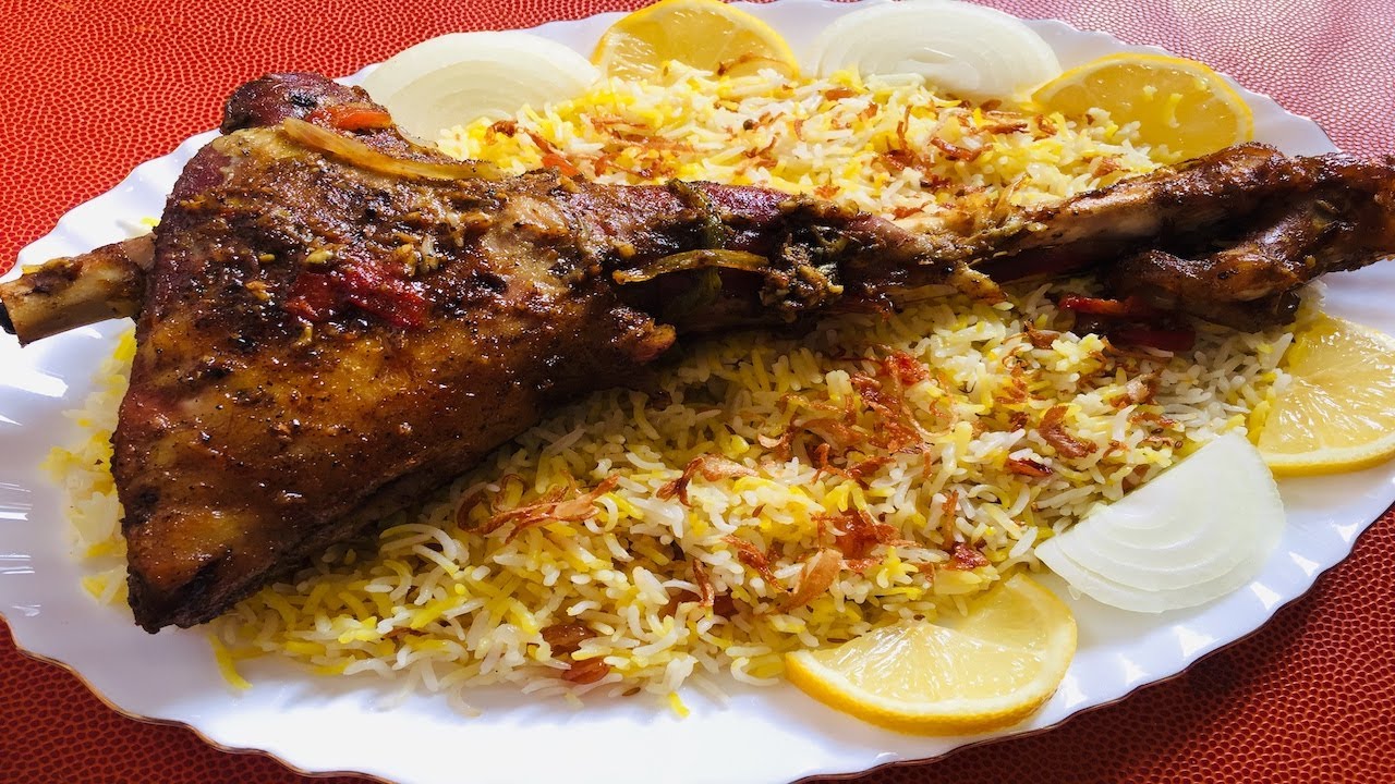 Lamb Mandi Recipe By TastyCookings.com|Arabian Meat Mandi With Biryani Rice | Roasted Goat Mandi