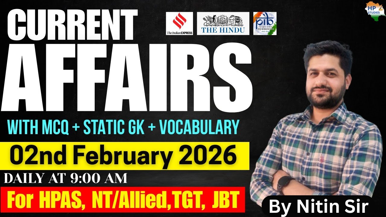 02nd February 2026 Current Affairs | Daily Current Affairs | Simplified Way | HAS,  Allied/NT, TGT