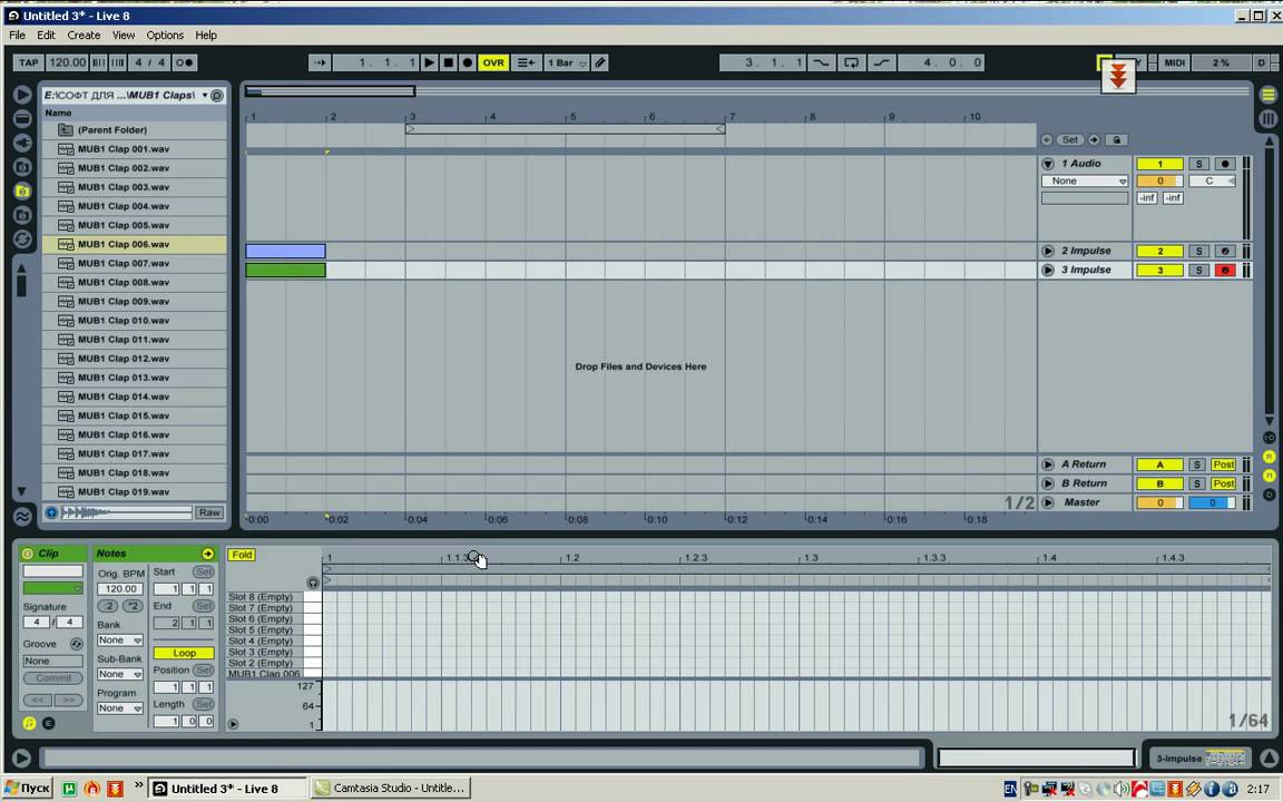 Ableton 8 - создание ударных, creating beats (Rus)