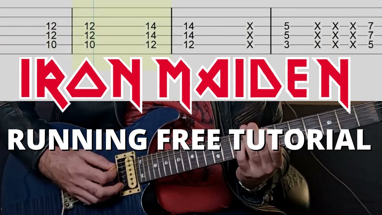 Beginner Rock Guitar Tutorials - 'Running Free' - Iron Maiden (Tabs Included)