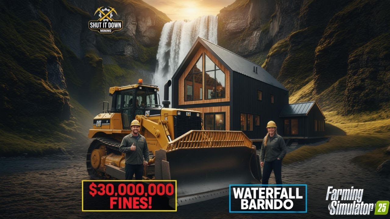 $30,000,000 IN FINES?! 😱 | The Waterfall Barndo & D11 Practice | S2 Ep. 2 (FS25 Gold Mining)