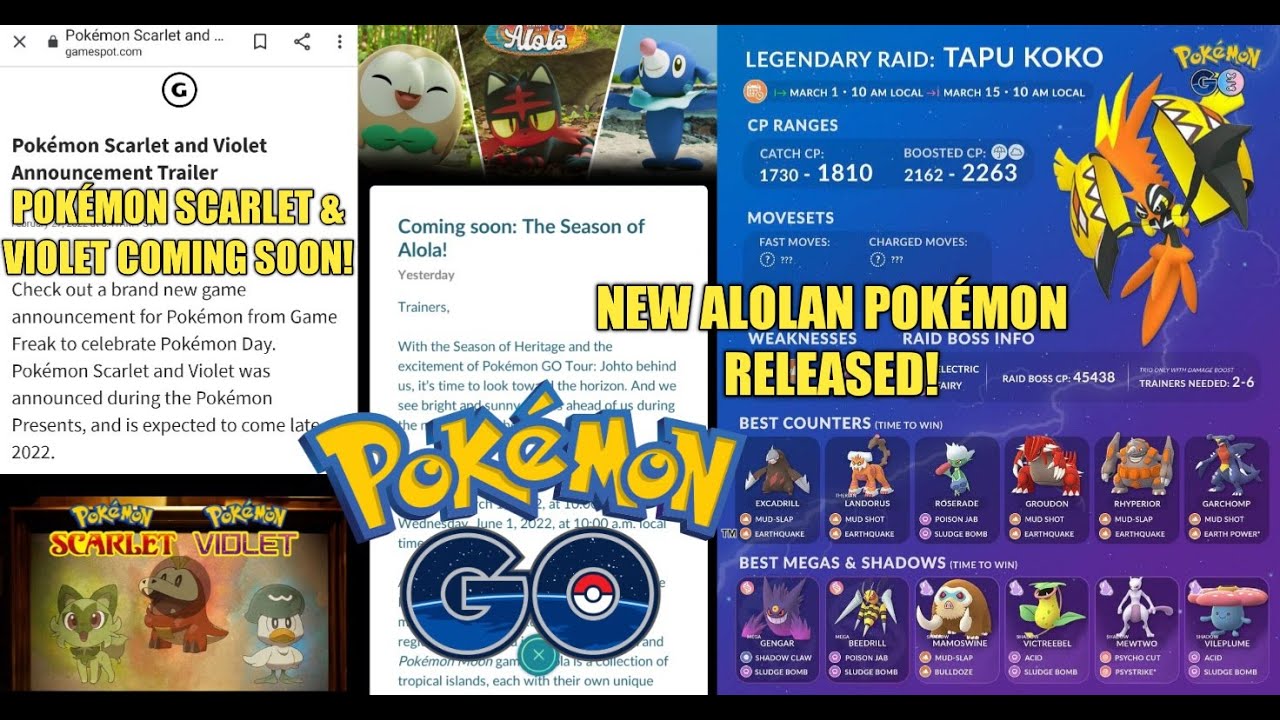NEW POK&Eacute;MON RELEASED! NEW POKEDEX ENTRIES! TAPU KOKO RAID! POK&Eacute;MON SCARLET & VIOLET COMING SOON!