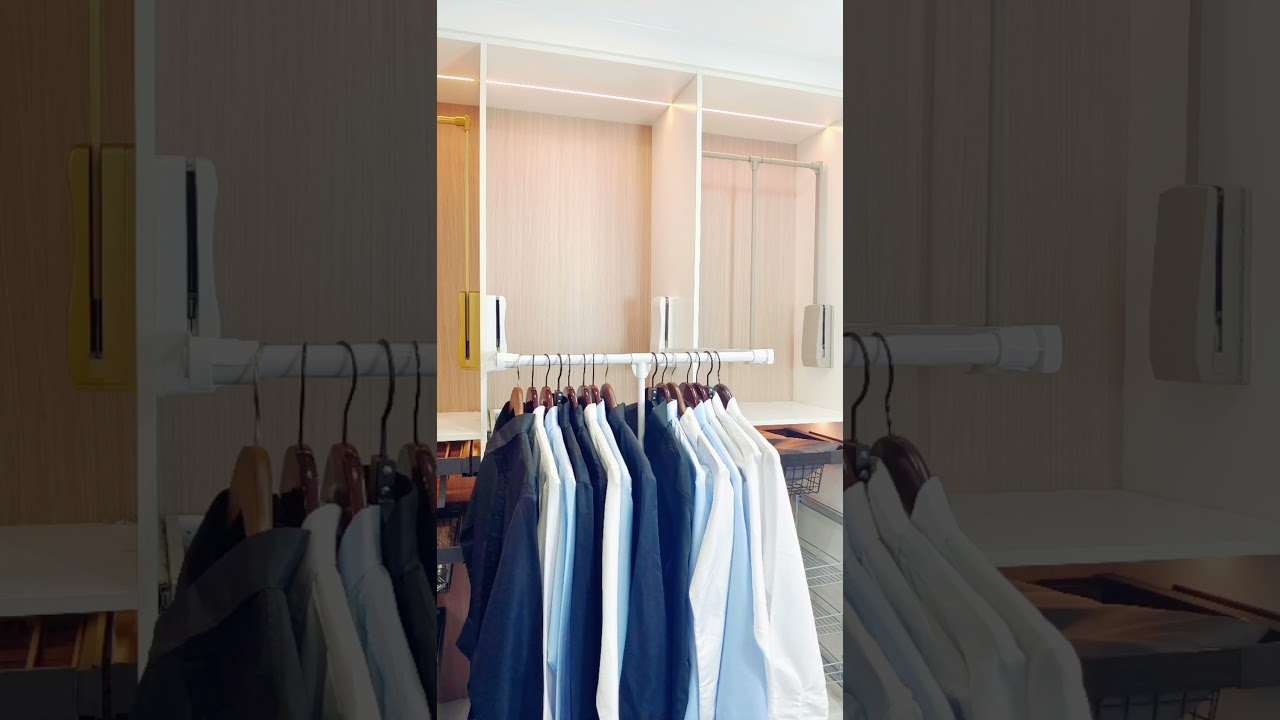 Pull Down Closet Rod #closetorganizer #interiordesign #spacesaving #closet #wardrobe