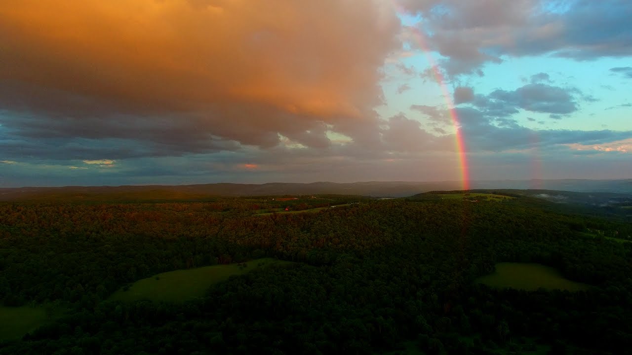 Drone Video 4K Double Rainbow - Timelapse Drone Video