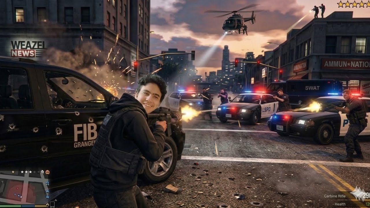 لعبت لعبه جي تي اي 5 وي فش*ت الناس 😂😂😂