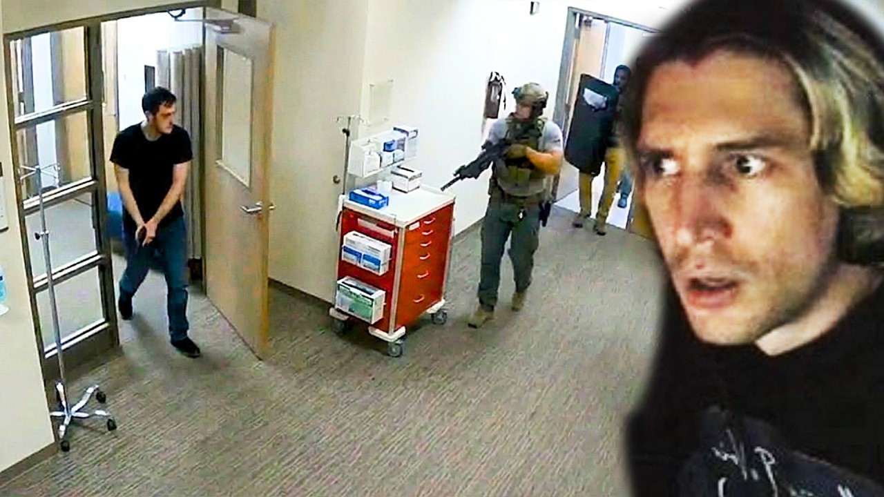 50 SWAT Officers Face Off Against The Arkansas Hospital Shooter | xQc Reacts