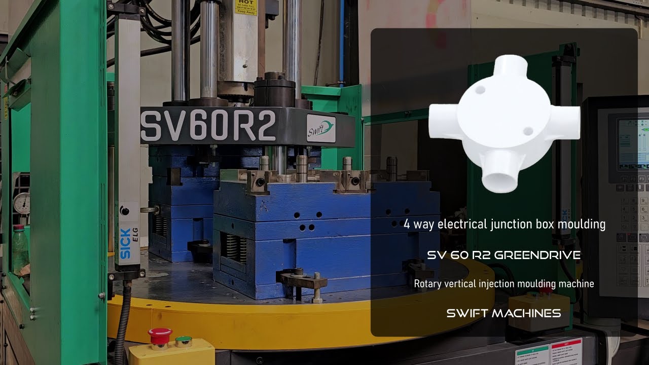 4 Way Junction Box Moulding | Rotary vertical injection moulding machine | Swift Machines.
