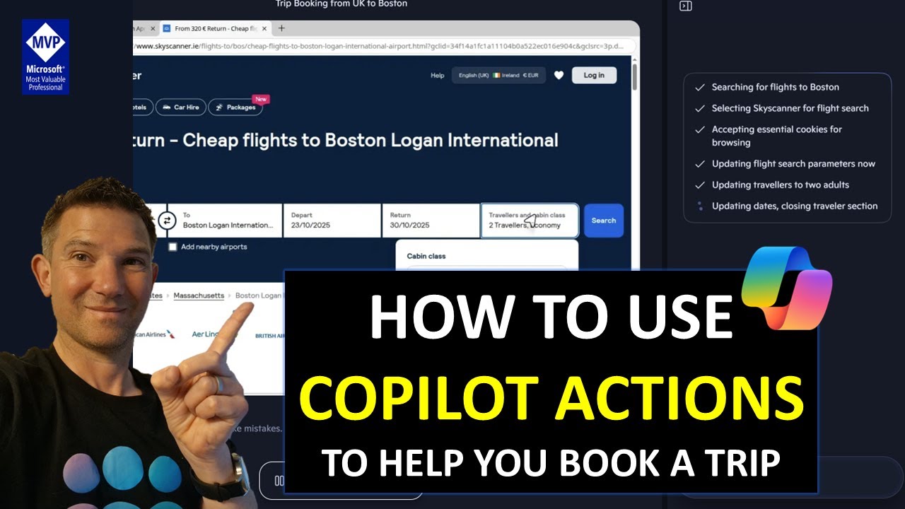 Using Microsoft Copilot Actions to book a holiday (hands free)