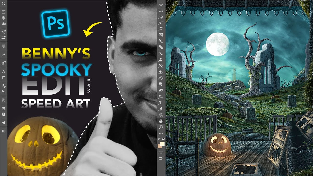 Bennys Edit War Giveaway Contest | My Submission for | Halloween Photo Editing | Photoshop Speed Art