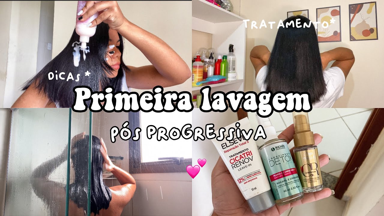 PRIMEIRA LAVAGEM PÓS PROGRESSIVA * rotina de cuidados , efeito liso ✨💕