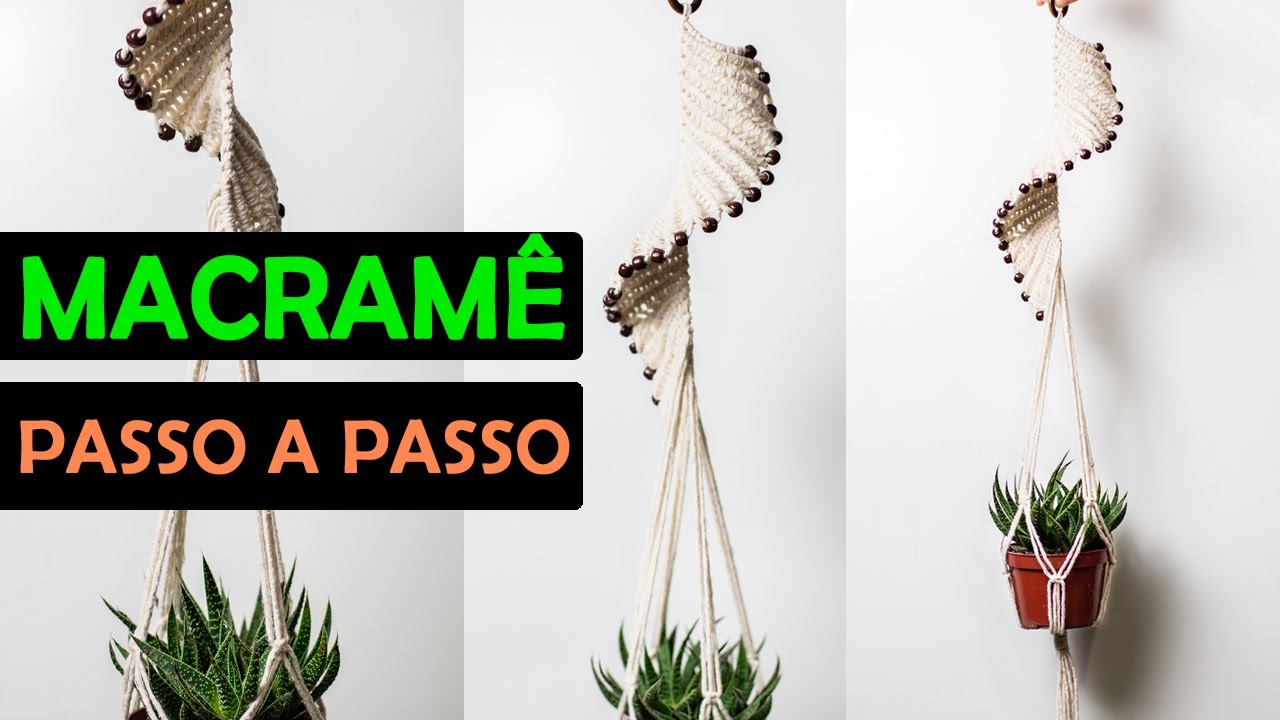 SUPORTE DE PLANTAS EM MACRAMÊ PASSO A PASSO | SUPORTE ESPIRAL | #macrame #macrameparainiciantes
