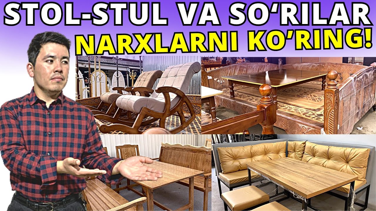 #2024 SO'RI, STOL-STUL,  IKKI QAVATLI SPALNI, YOG'OCHDAN ISHLANGAN MEBELLAR NARXLARI