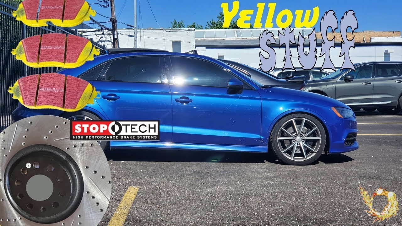 How to do Rotors, Brake Pads and bedding brakes on an Audi S3! (EBC Yellow Stuff & StopTech)