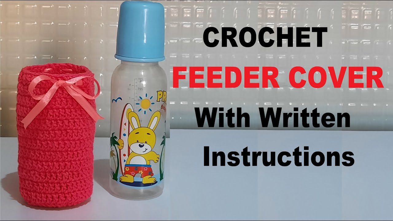 Crochet feeding Bottle Cover tutorial, #Crochetbottlecover, #EasyCrochet, #Crochettutorial | KHOUZH