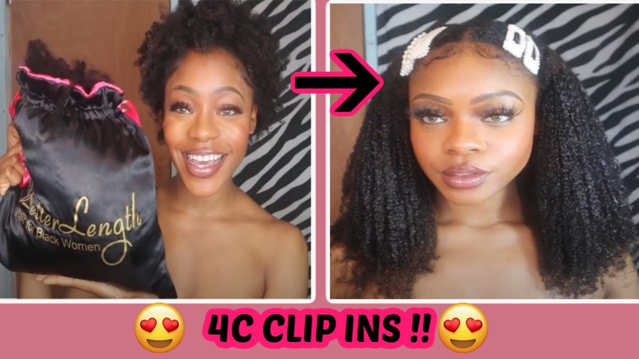( BETTER LENGTH HAIR ) 4B- 4C CLIP IN EXTENSIONS !! PROTECTIVE STYLING .