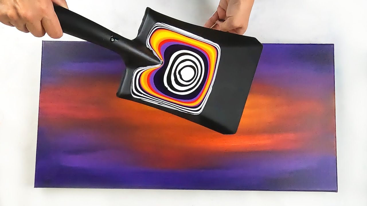 Painting USING A SHOVEL! - Acrylic Pouring