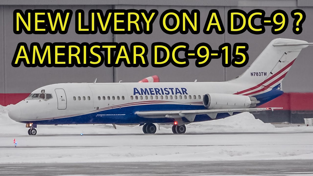 NEW LIVERY ON A DC-9? Ameristar NEW LIVERY DC-9-15 (DC91) departing Montreal (YUL/CYUL)
