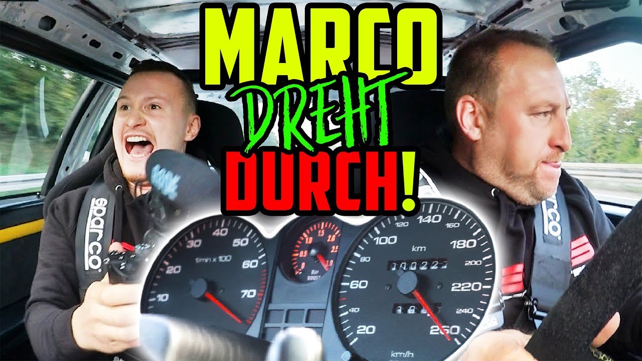 Mit 3BAR &uuml;ber die AUTOBAHN! - Audi Coup&eacute; 5Zylinder TURBO! - Marco geht ans LIMIT!