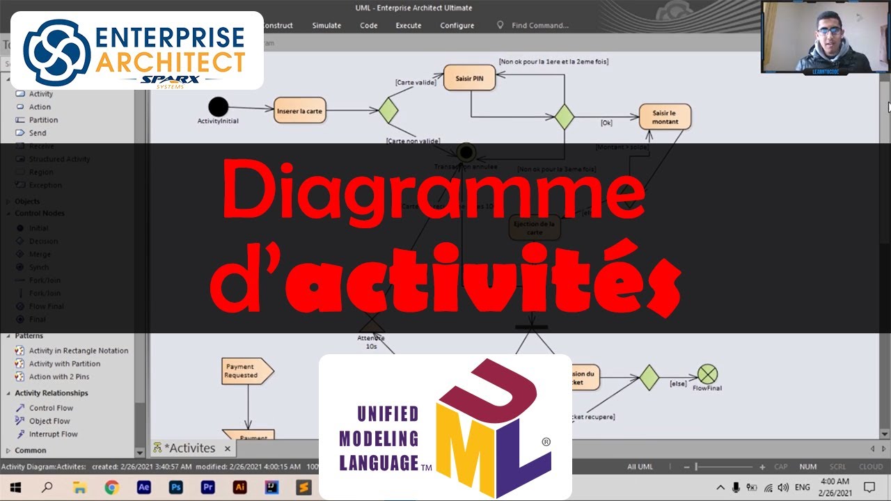 Cours d'UML: Diagramme d'activités (Enterprise Architect) - الدارجة المغربية