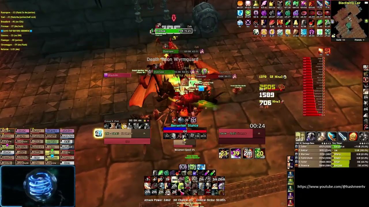BWL Speedrun - Rank 5th 19:48 - Press W - WoW Classic Anniversary (Fury Warrior)
