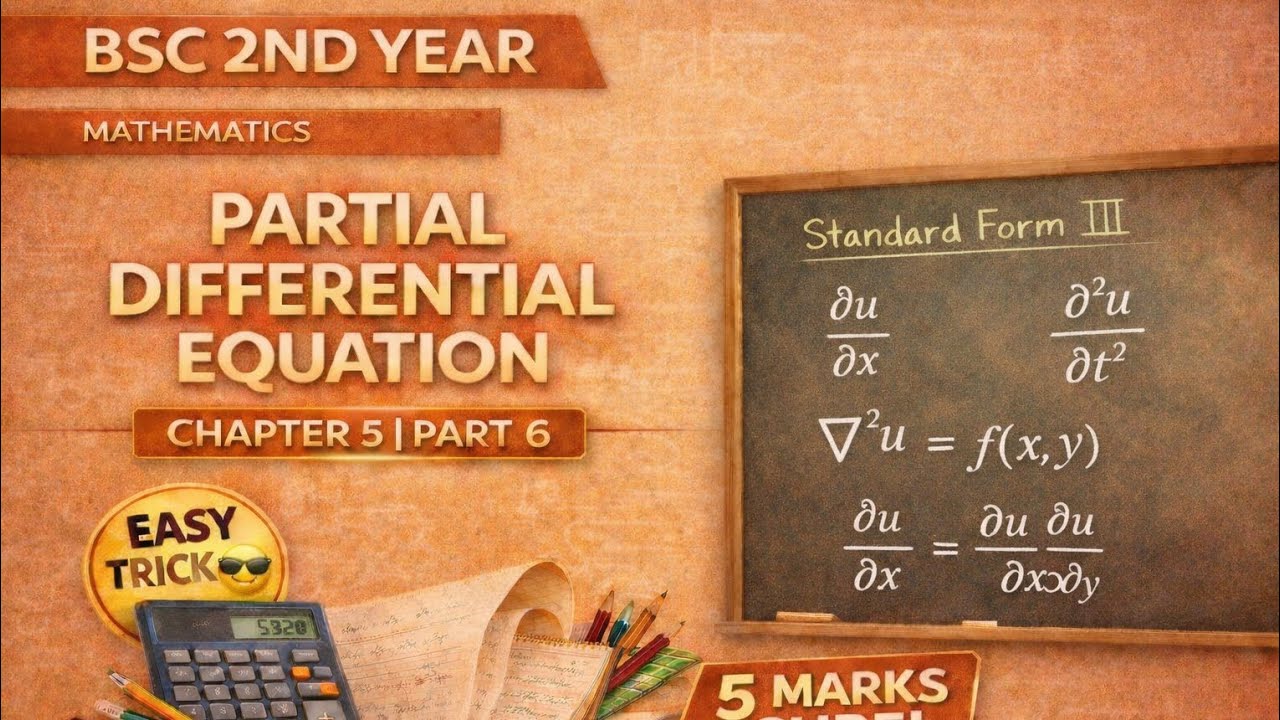BSc 2nd Year Maths | Partial Differential Equation | Ch 5 Part 6 | Imp question #bsc #bscmaths #ggtu