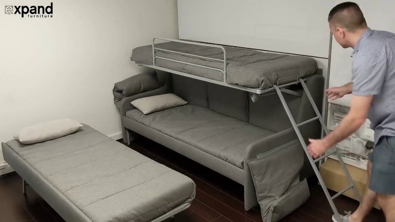 Italian Sofa Bunk Bed With 3 Hidden Single Beds