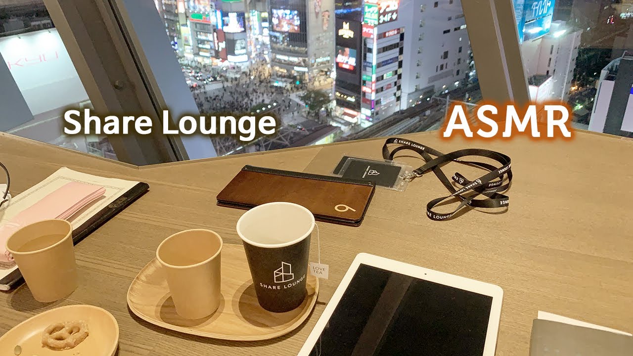 ASMR 공부할 때 듣는●공유 라운지 도쿄 카페 입체음향 5  | Tokyo Cafe 3D Binaural Sounds for Study & Concentration