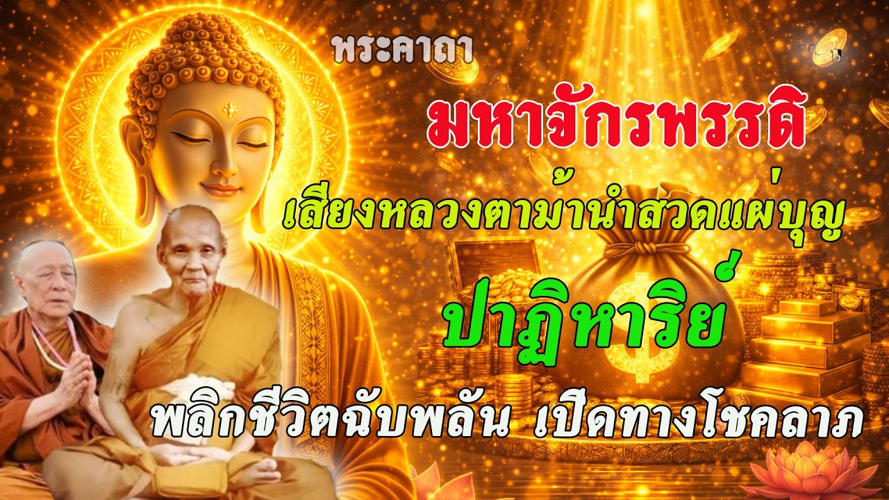 พระคาถา มหาจักรพรรดิ เสียงหลวงตาม้านำสวดแผ่บุญ ปาฏิหาริย์ พลิกชีวิตฉับพลัน เปิดทางโชคลาภ