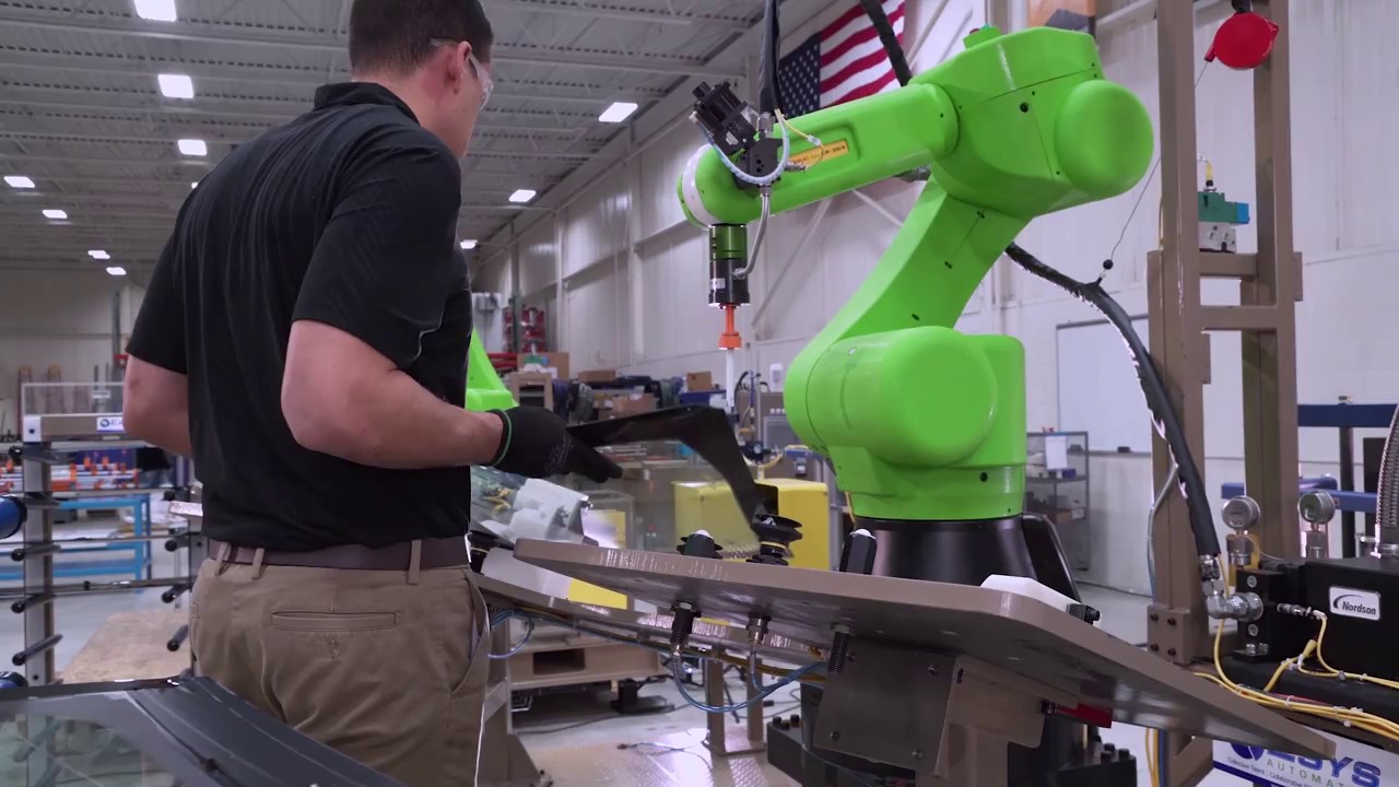 Using Cobots for Urethane Dispensing System to Automotive Glass – Esys Automation [2021]
