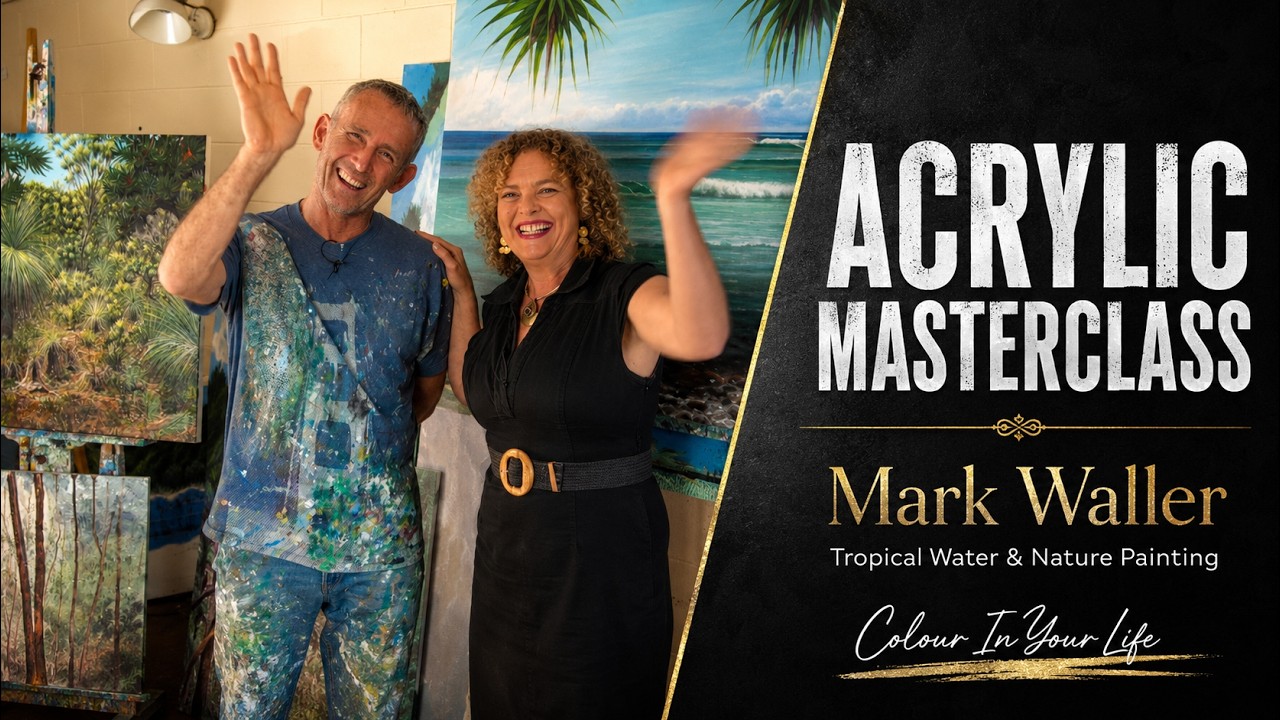 Mark Waller on Colour In Your Life, Tropical Water & Nature Painting techniques and tutorial.