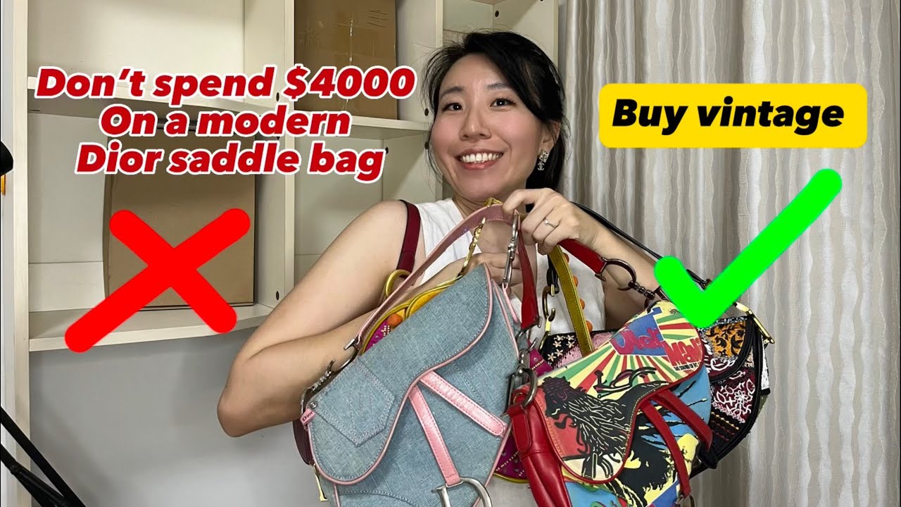 Dior saddle bag modern vs vintage. Vintage Dior saddle bag is one of best handbag investment