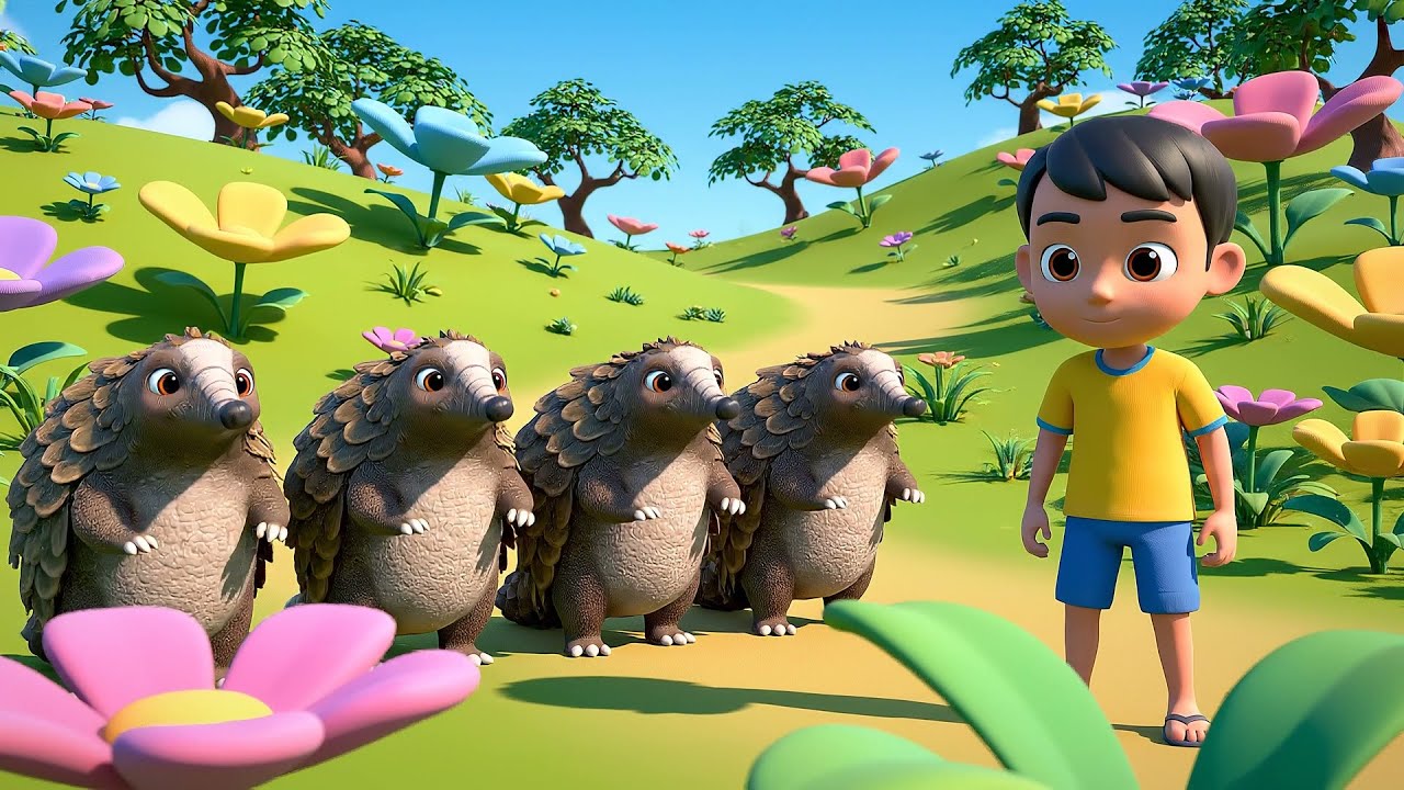 Quatro Pangolins Pequenos Shuffle Shuffle | Canções Infantis e Rimas para Crianças