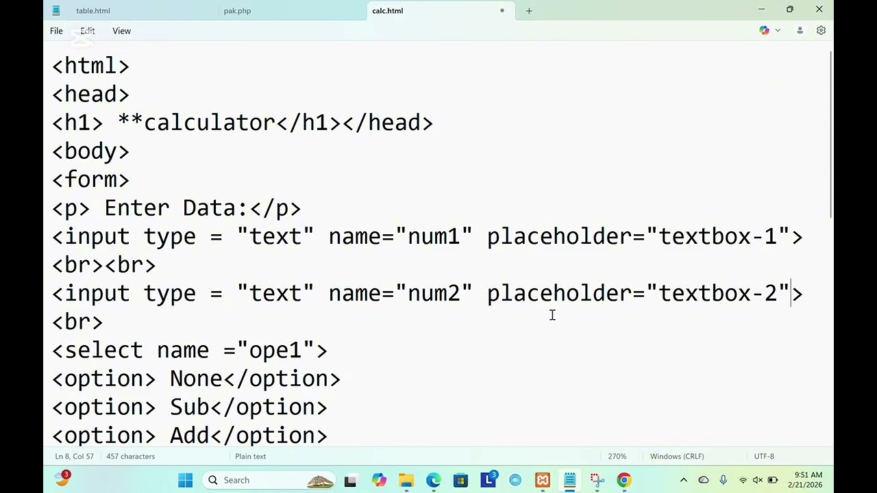 Basic calculator by using PHP 
