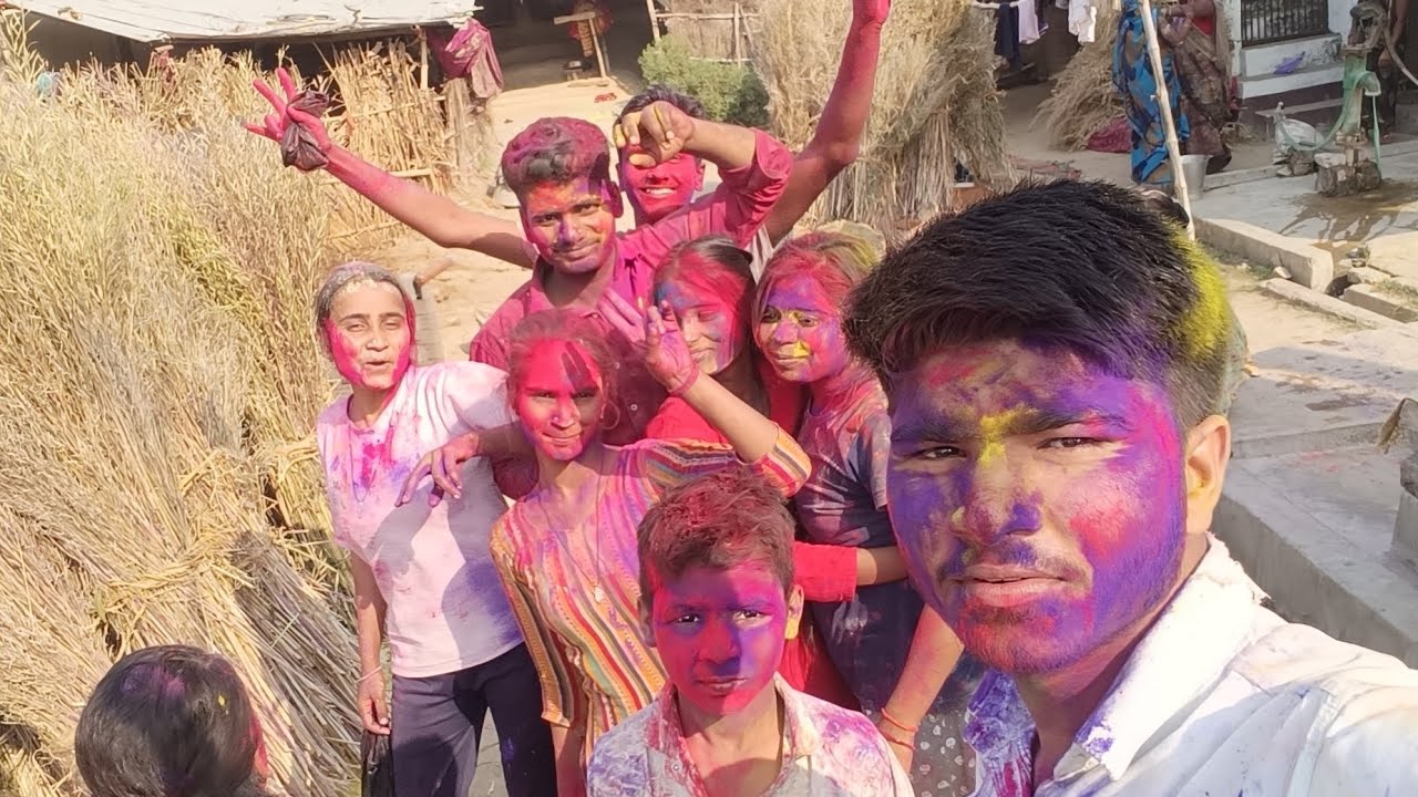 Holi celebration with family 😁 #viralvideo #comedy #funny #holi #minivlog 