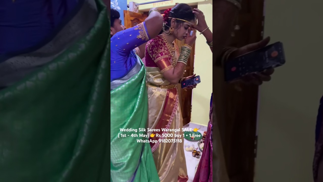 Wedding Silk Sarees Warangal SALE 👉( 1st - 4th May) 👉Rs 5000 buy 1 + 1 Free WhatsApp 9182075118